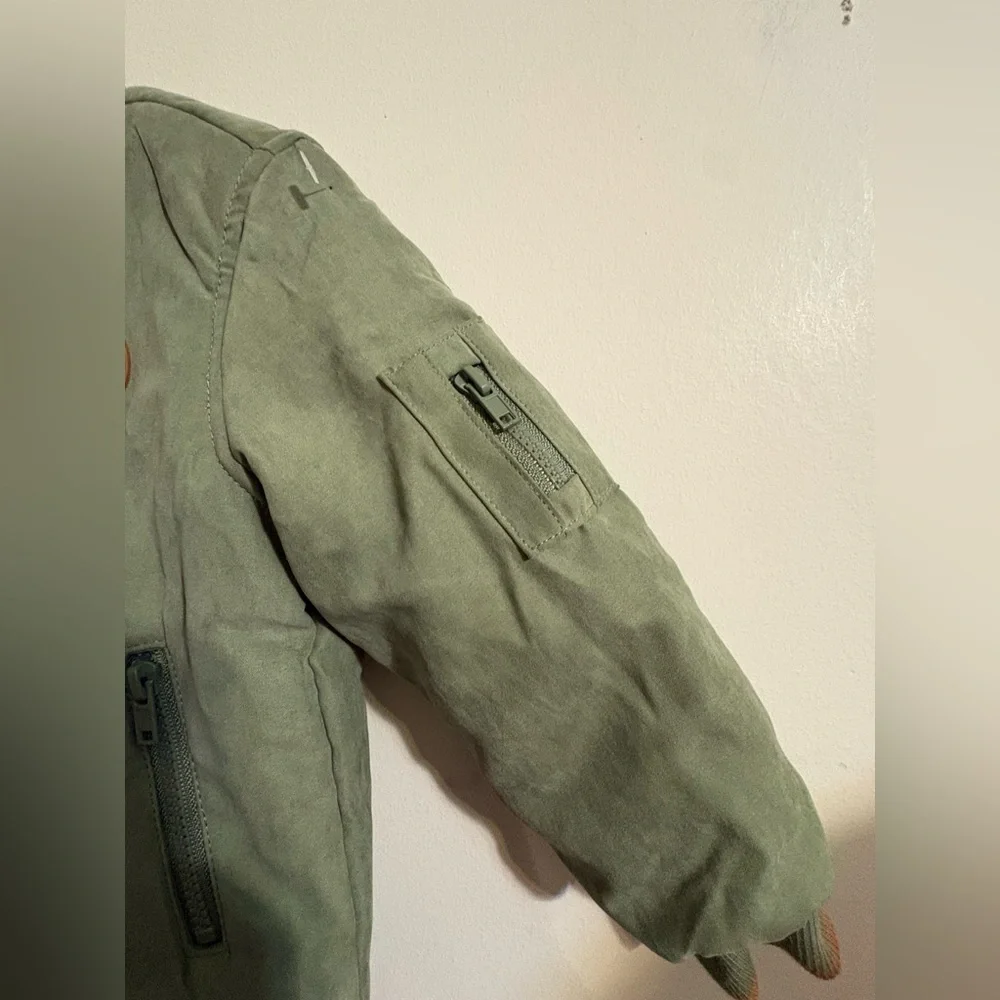 Aspen Kids Boys 18 Month‎ bomber jacket Olive green zip closure Lion patch NWT